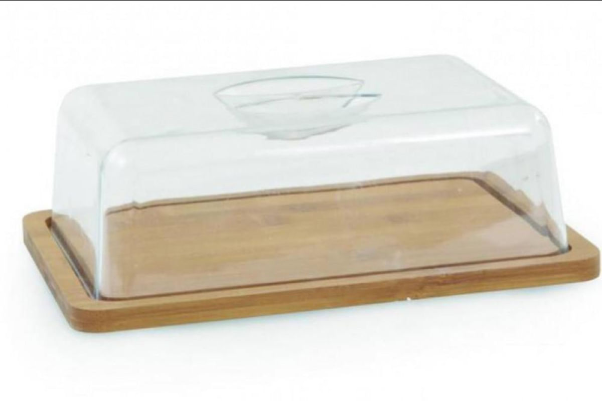 Porta Frios Em Bambu Com Tampa Em Acrilico - Mimo Style