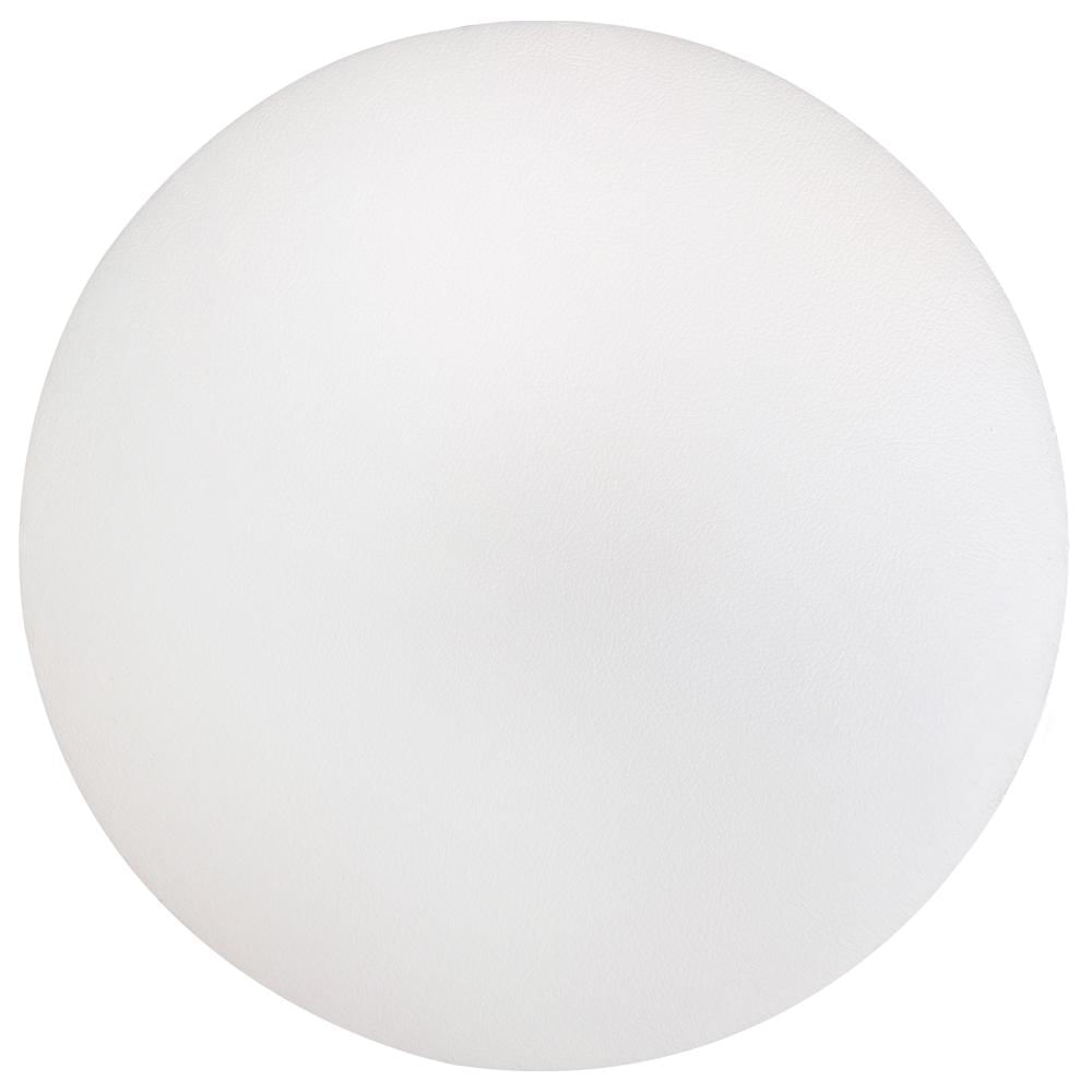 Assento Redondo Banqueta Cadeira Estofados Poltronas H02 Corino Branco 35 cm - Lyam Decor