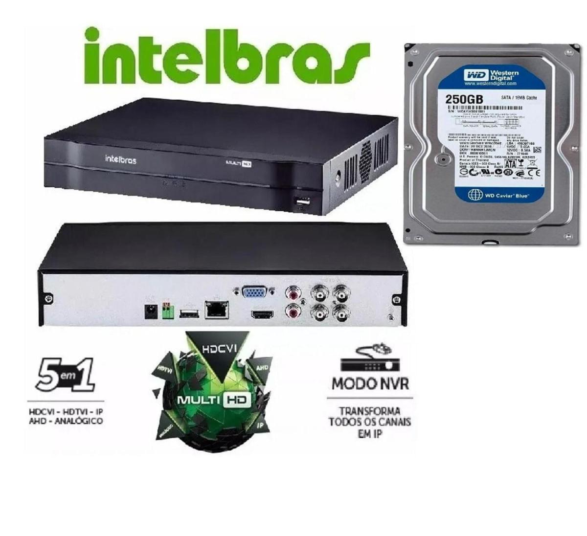 Dvr Intelbras Mhdx 4 Canais Multi Hd - Lançamento C/ hd