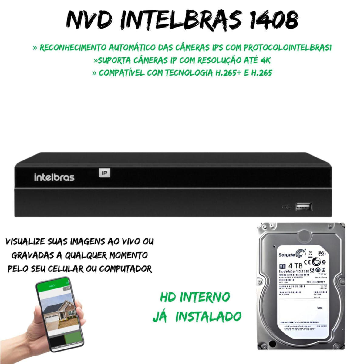 NVD 1408 Intelbras C/HD 4TB