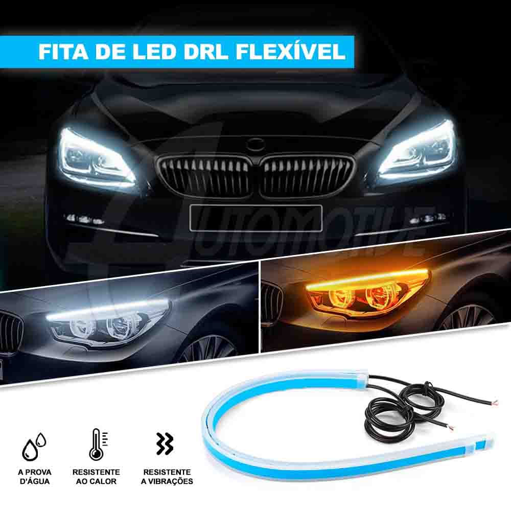 Kit Fita Led DRL + Pisca Seta Sequencial 12v 60cm