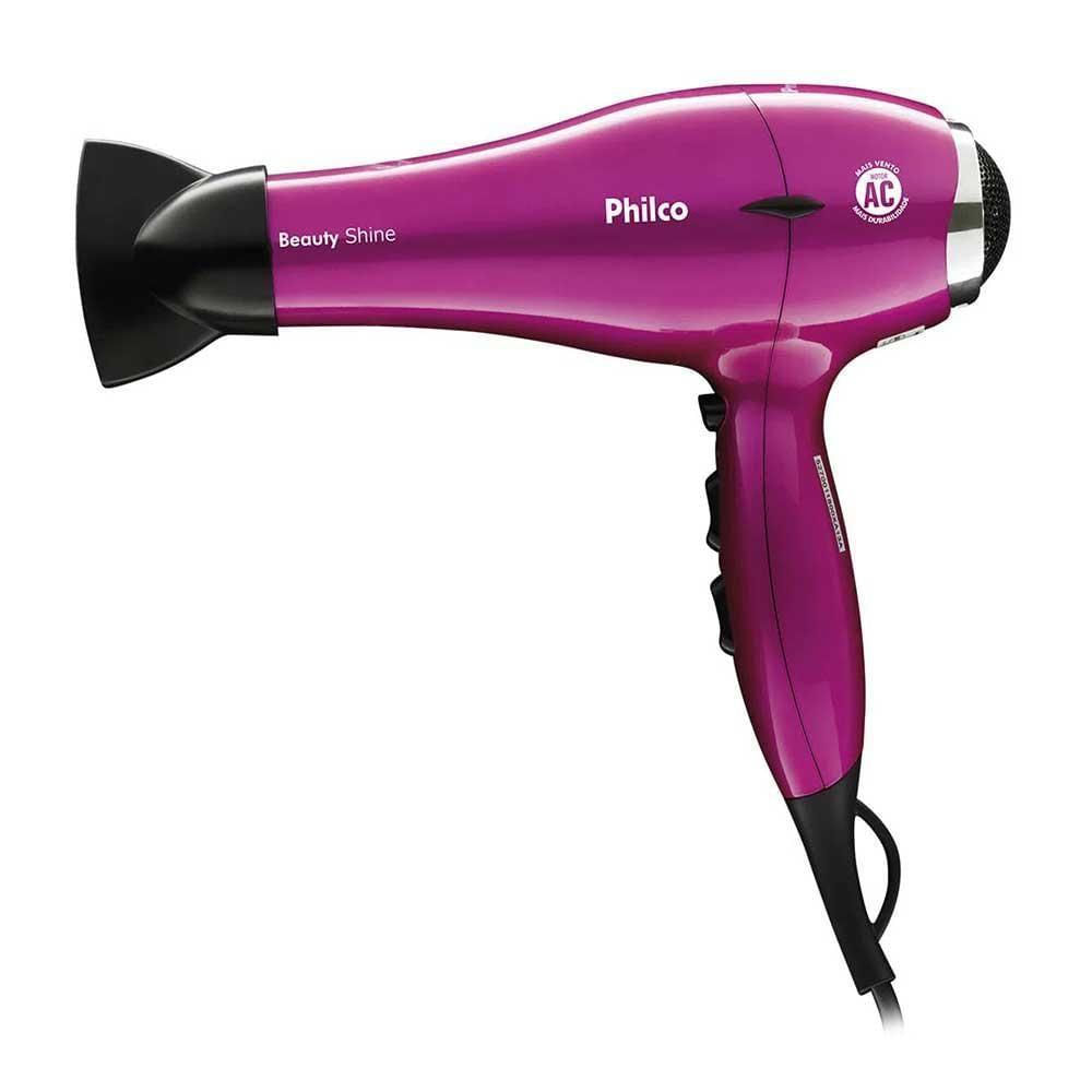 Secador De Cabelo Philco Beauty Shine Íon 2000W Rosa 127V 110