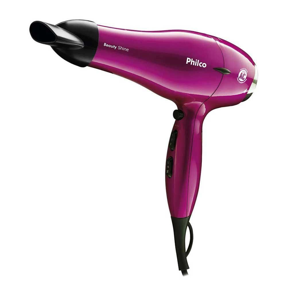 Secador De Cabelo Philco Beauty Shine Íon 2000W Rosa 127V 110