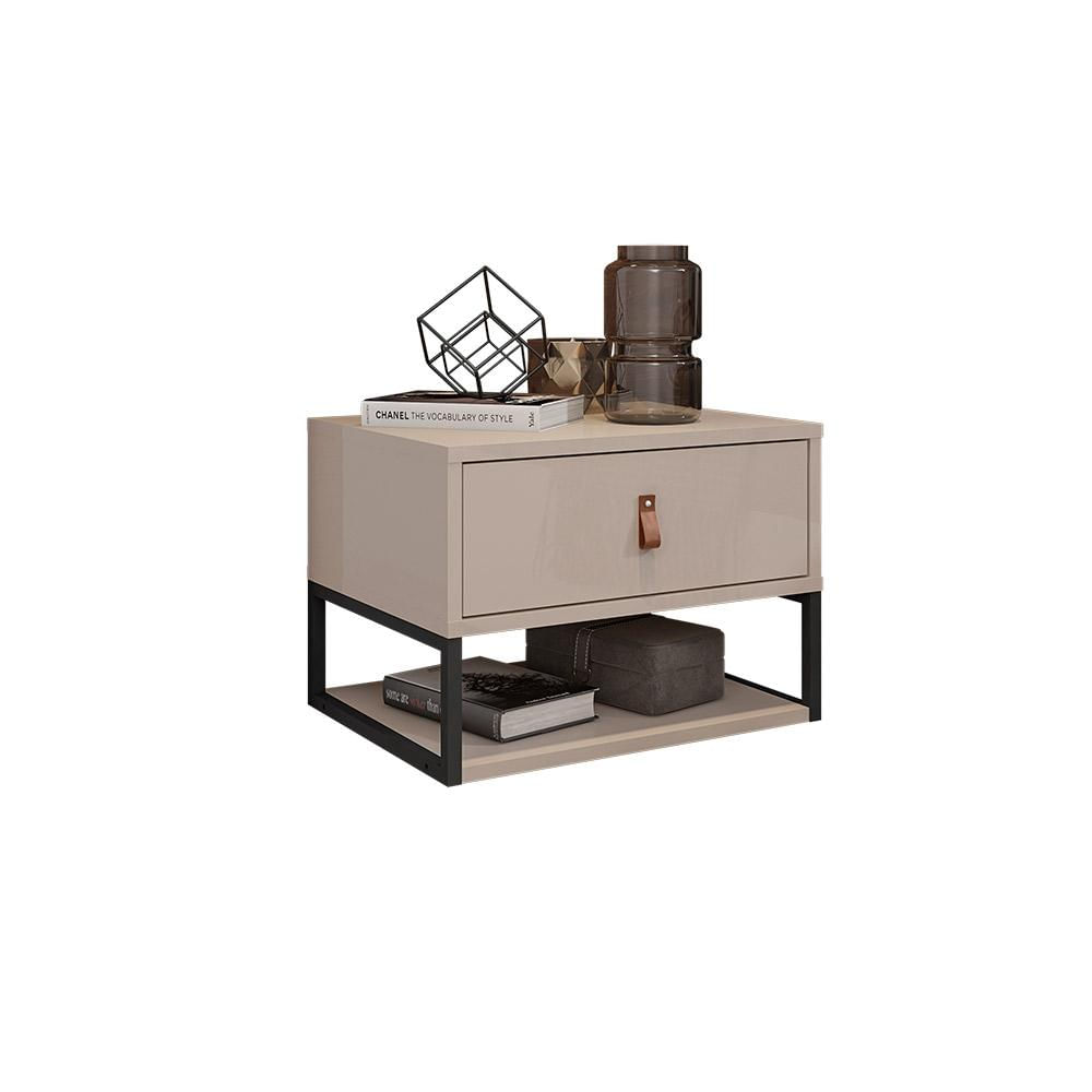 Mesa de Cabeceira Angela com Gaveta Off White - D'Rossi