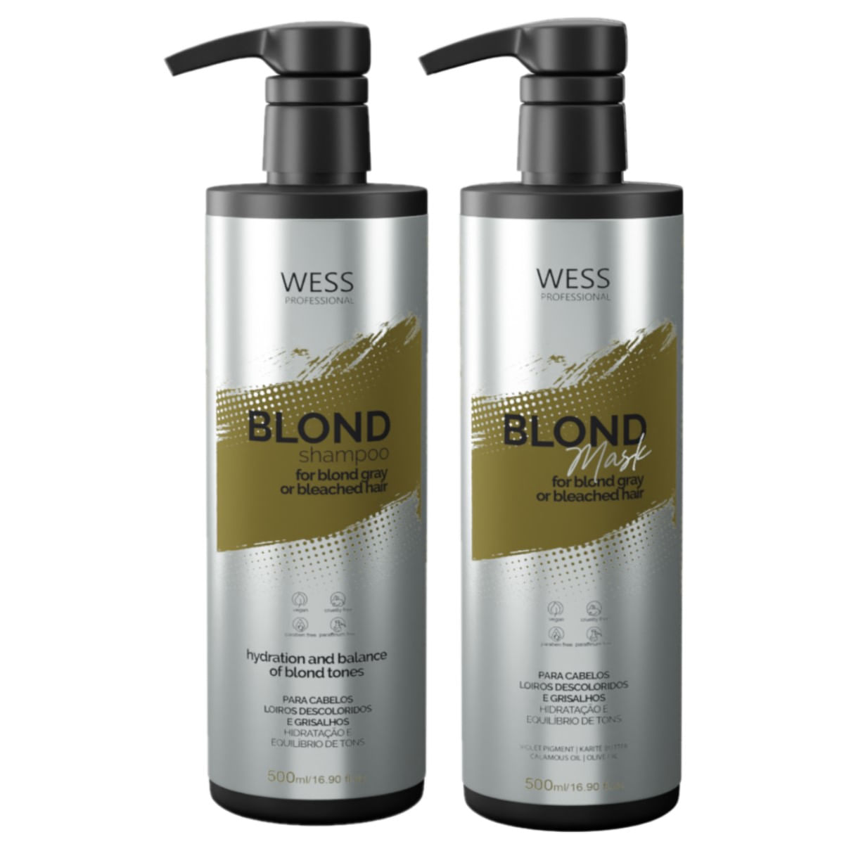 Kit Wess Blond Shampoo 500ml + Mask 500ml