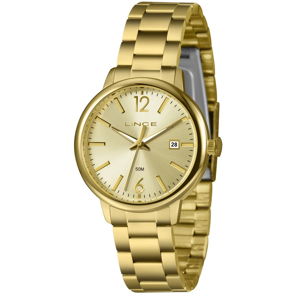 Relógio Lince Feminino Ref:Lrgh193l36 C2kx Casual Dourado