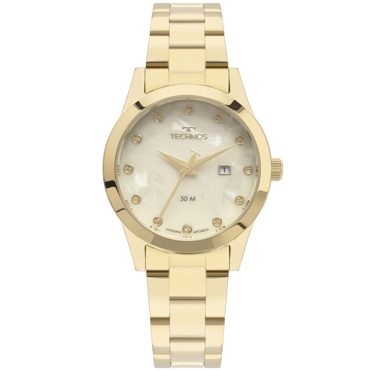 Relógio Technos Feminino Ref:2015cer/1x Elegance Dourado