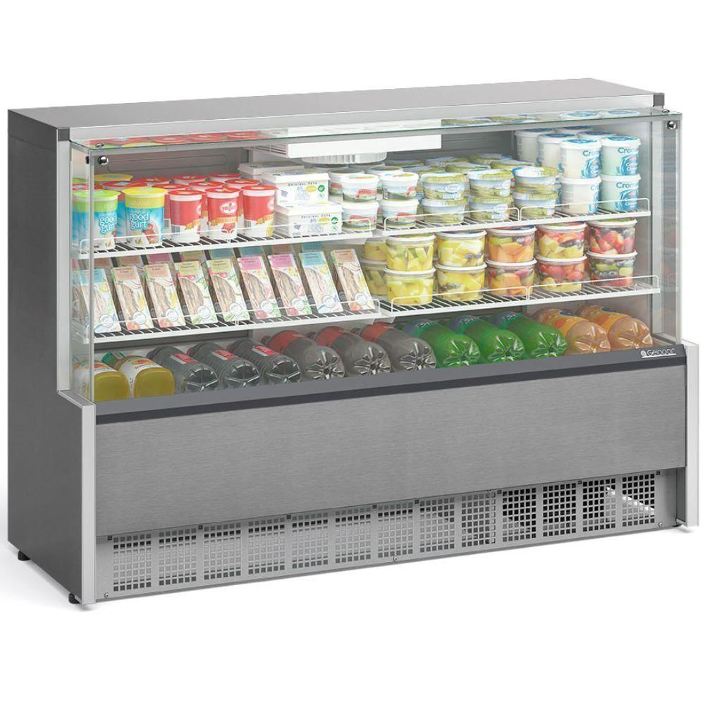 Vitrine Refrigerada Ar Forçado Com Vidros Aquecidos Gpfa175a Gelopar 1,73mt Inox 220v