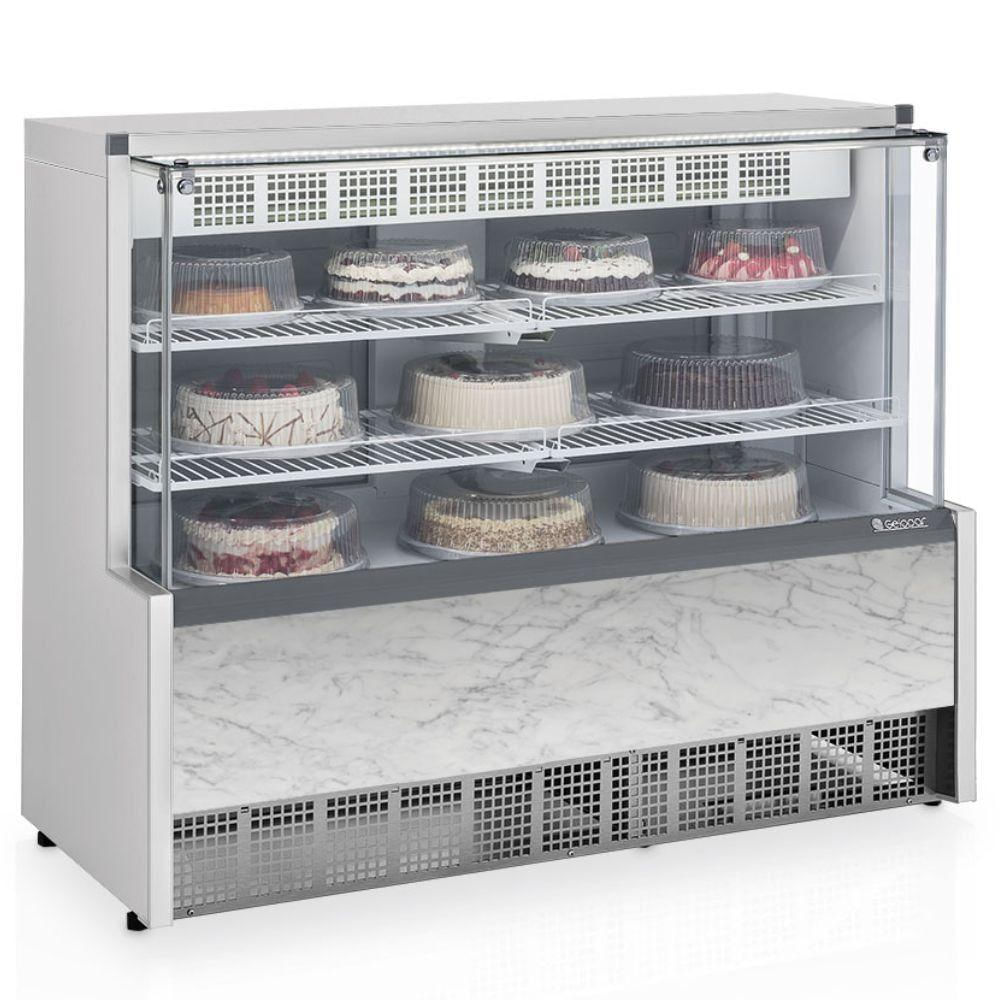 Vitrine Refrigerada Confeitaria Dupla Função Aurora Gpea140r Gelopar 1,40mt Branco 220v