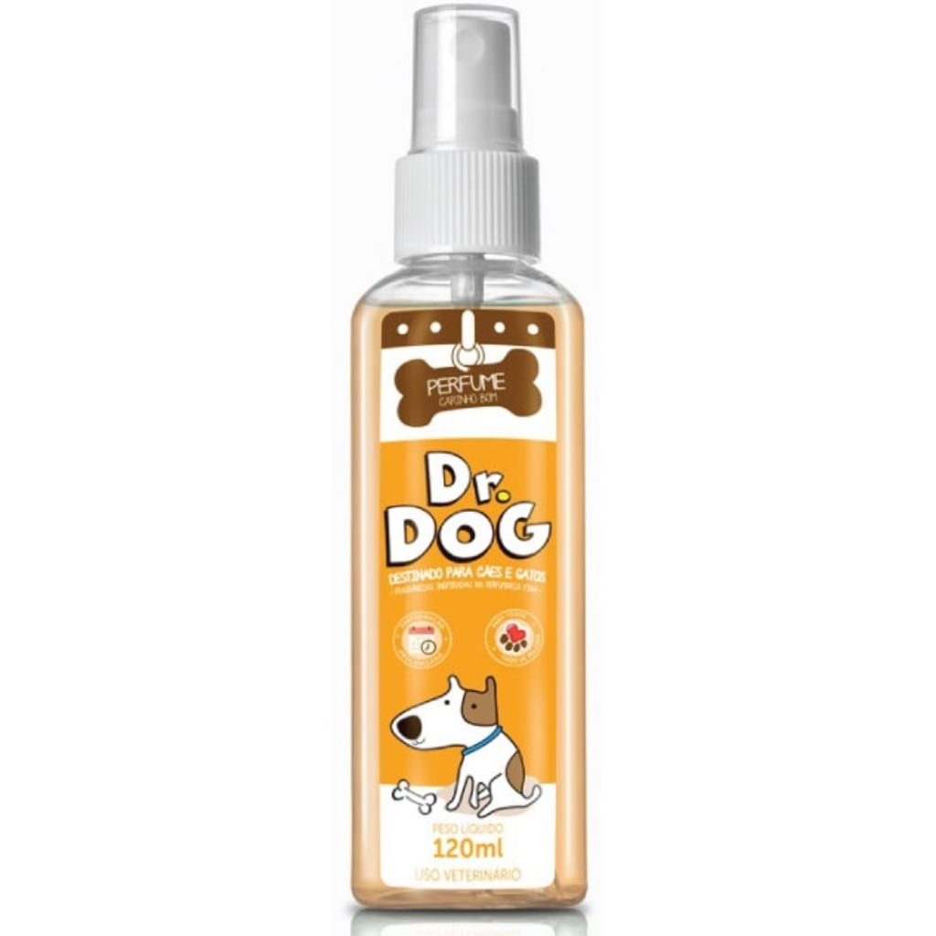 Perfume Pet Hipoalergenico Dr Dog Carinho Bom Amadeirado 120 mL Cães Gatos Banho e tosa