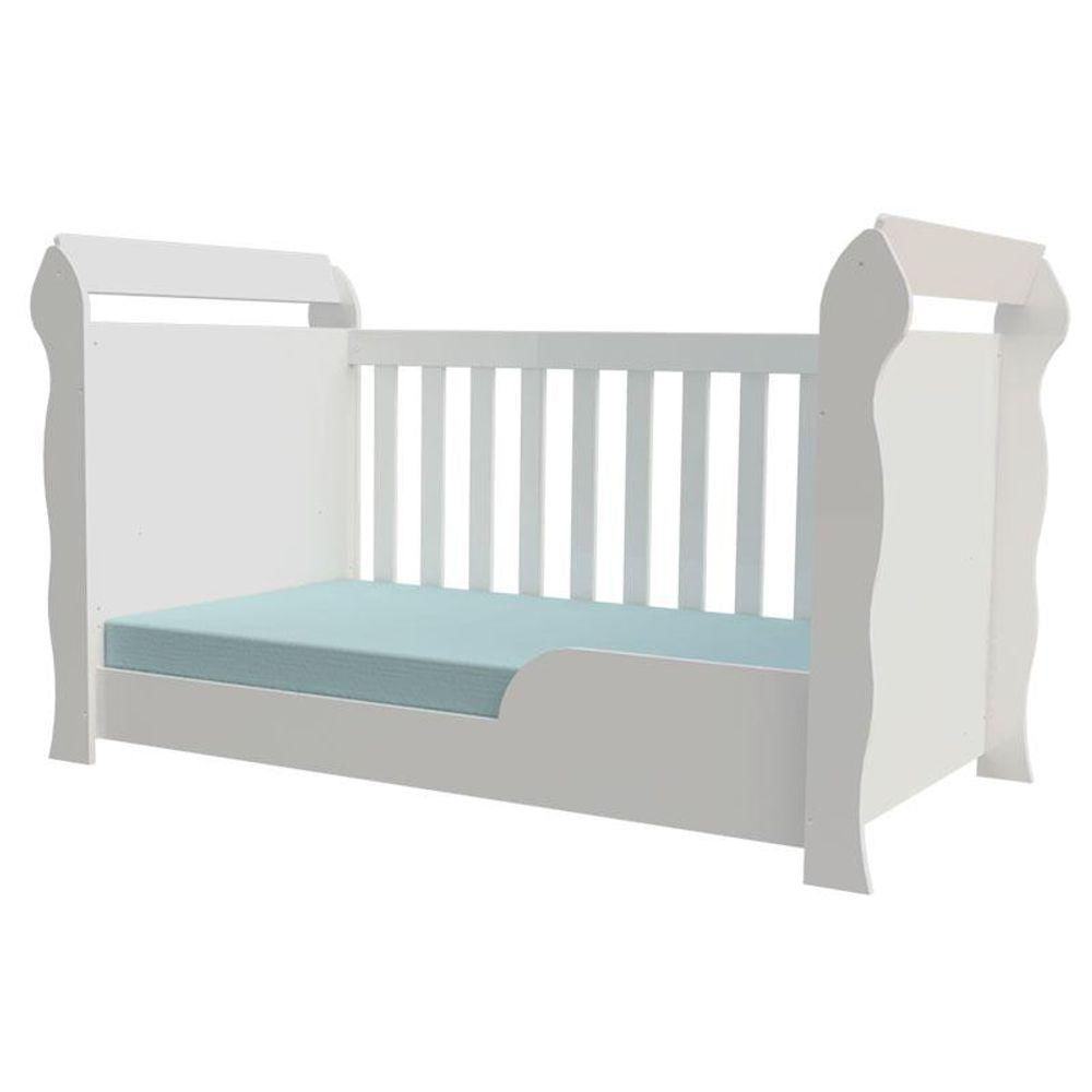 Berço Americano Lara E Cômoda Infantil Ternura Baby Branco Brilho - Incorplac