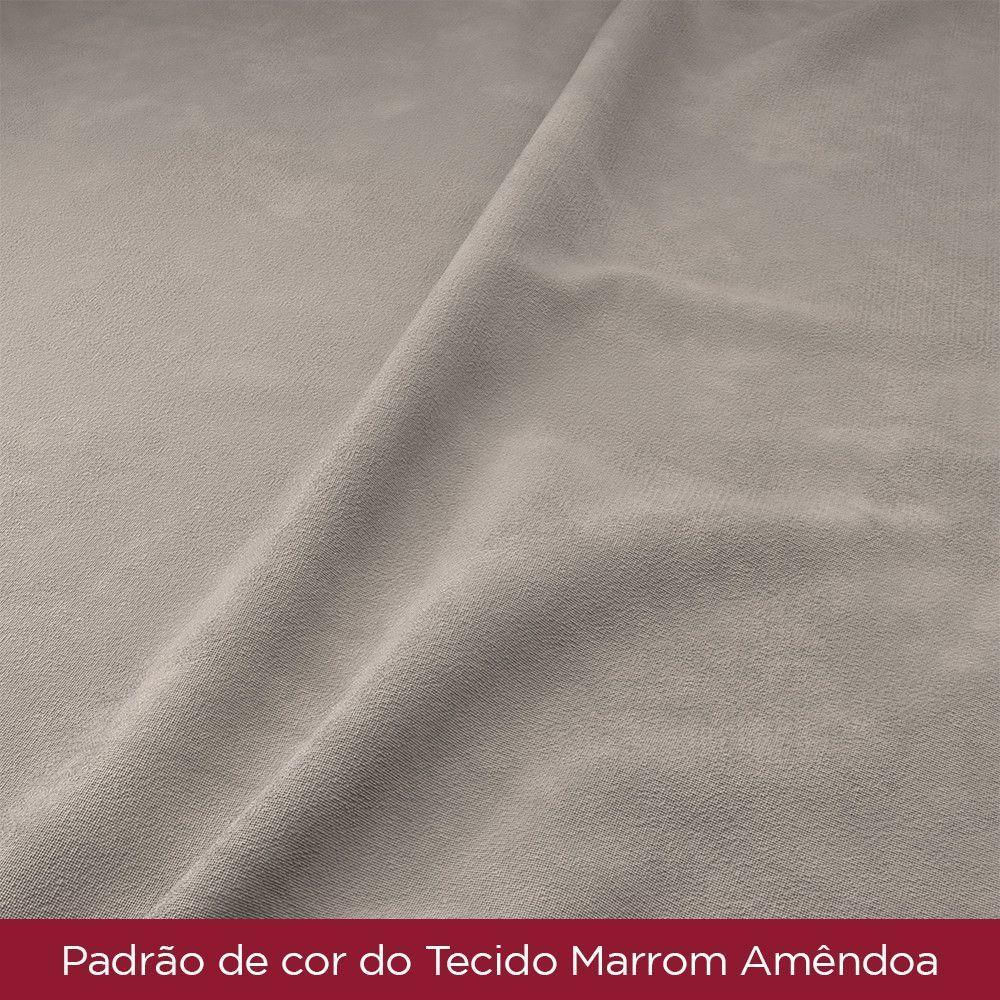 Conjunto Sala De Jantar Tampo Mdf Canto Reto 120 Cm 4 Cadeiras Amélia Henn Off White Com Nature E Marrom Amêndoa