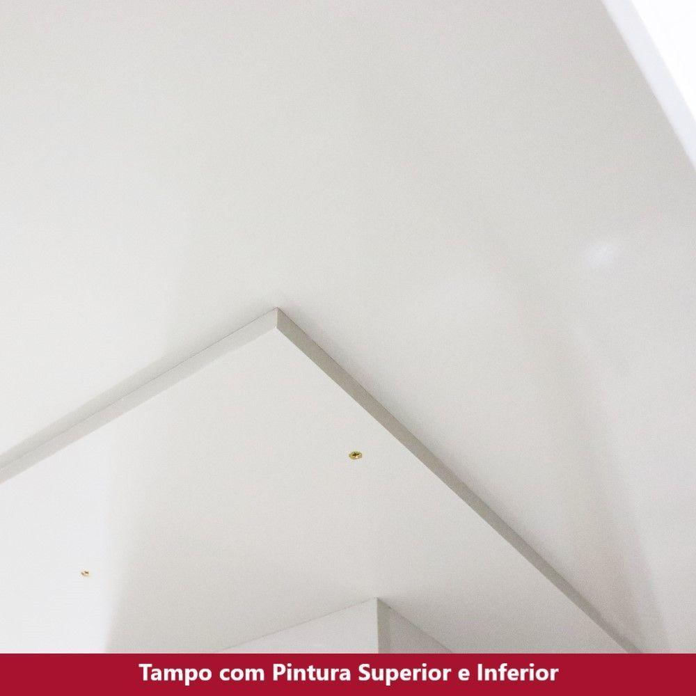 Conjunto Sala De Jantar Tampo Mdf Canto Reto 120 Cm 4 Cadeiras Amélia Henn Off White Com Nature E Marrom Amêndoa