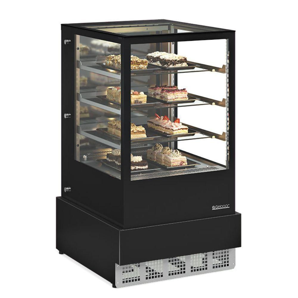 Vitrine Refrigerada Dupla Função Conveniência Gourmet Gger070 Gelopar Balcão Preto 220v