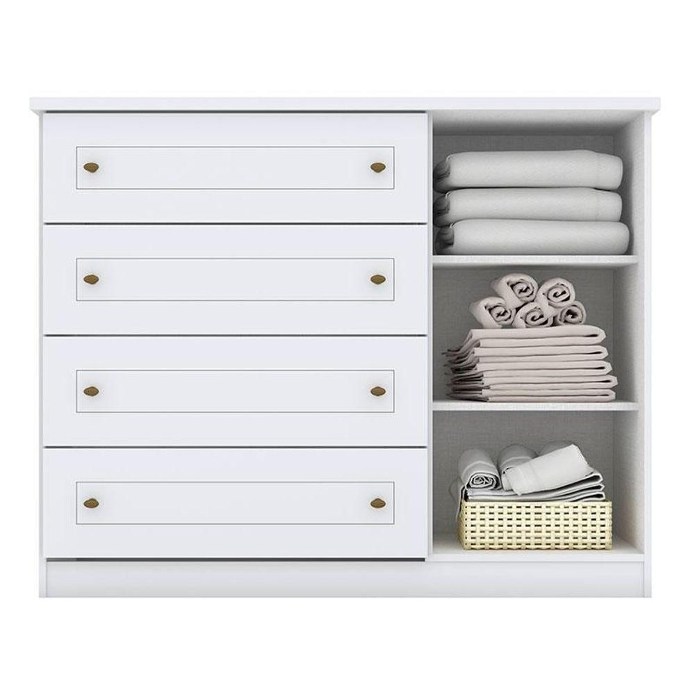 Quarto De Bebê Ambiente Mississipi 4 Portas Com Berço Montessoriano Americano Branco Hp - Henn