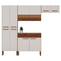 Kit Cozinha Nala 4 Peças Nogueira Off White Ripado - Kits Paraná