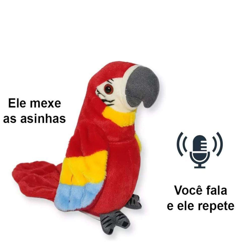 Pelúcia Arara Eletrônica Playfull Pets Com Som E Movimento Variação:arara Vermelha