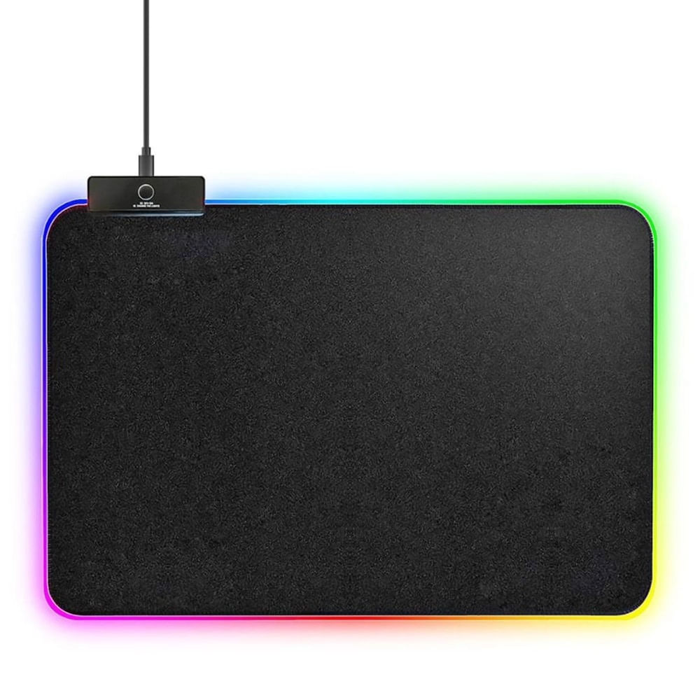 Mouse Pad Speed Borda LED 14 Modos 7 Cores 350x250x3mm USB MP-LED2535 Exbom