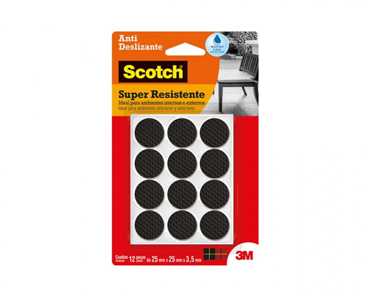 Feltro 3M Anti-Risco Redondo Preto B M 12Pcs Blister