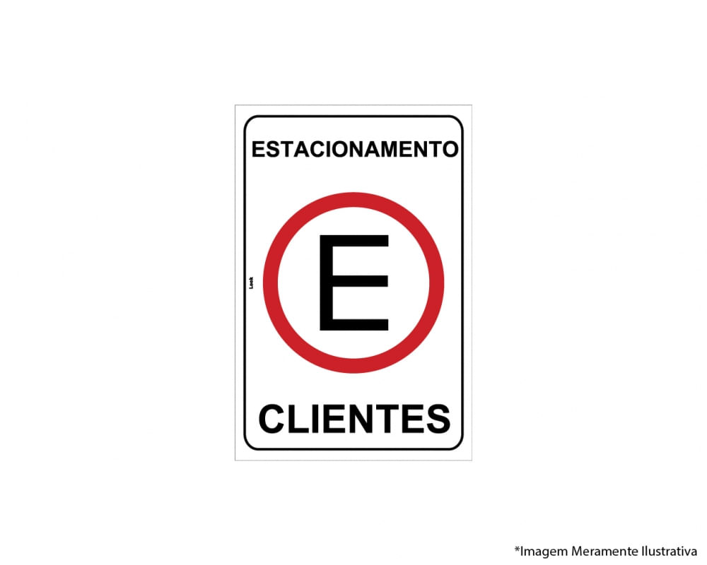 Placa Sinal.pvc 20x30cm Estac. Clientes Ref2258