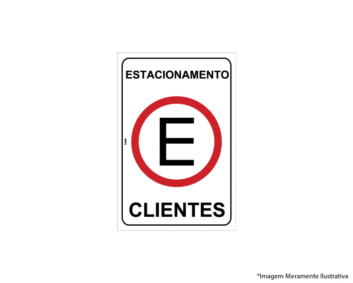 Placa Sinal.Pvc 20X30Cm Estac. Clientes Ref2258