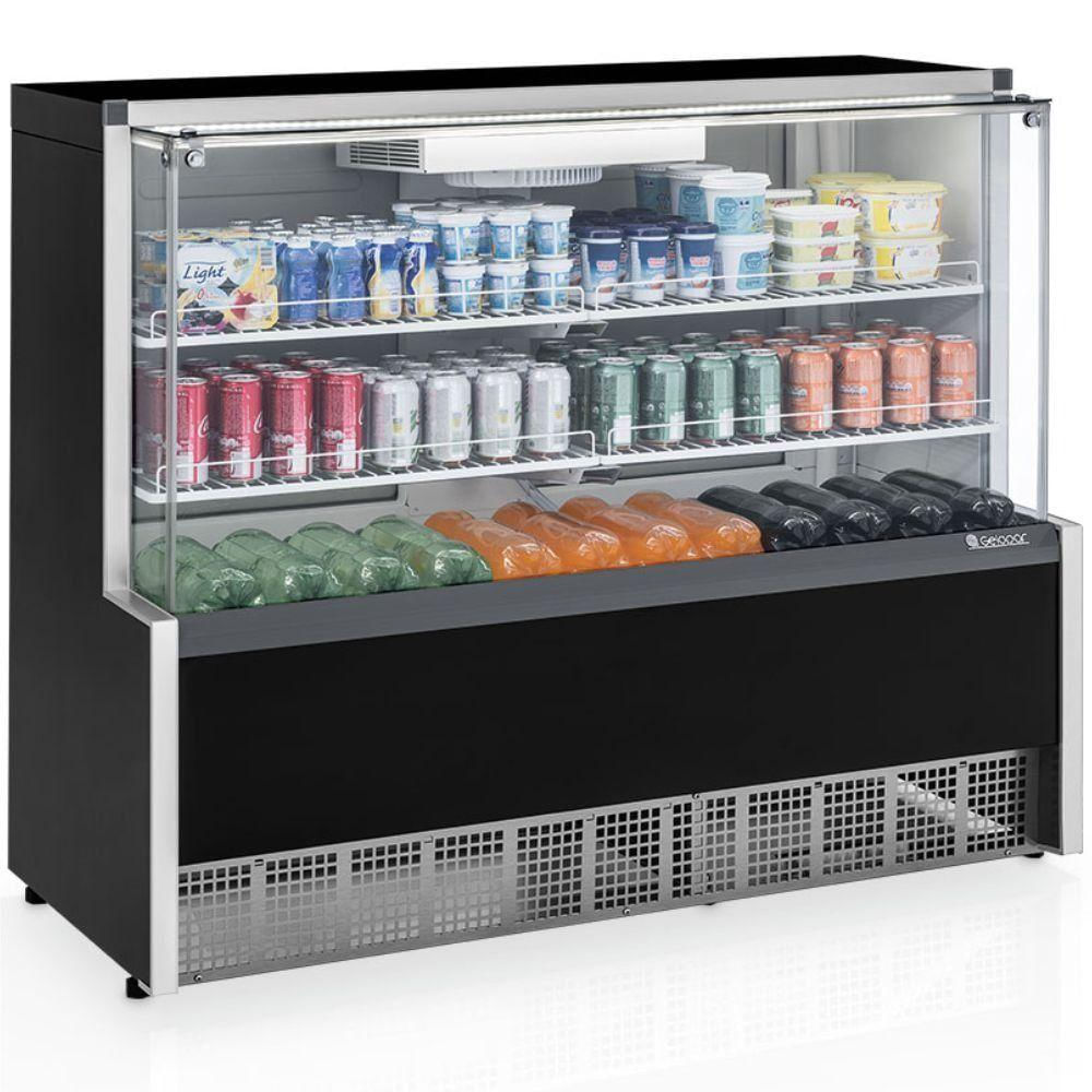 Vitrine Refrigerada Ar Forçado Com Vidros Aquecidos Gpfa140a Gelopar 1,40mt Preto 220v