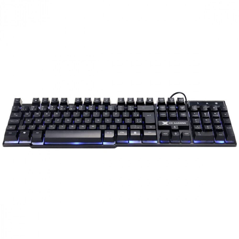 Teclado Gamer Vx Gaming Hydra 107 Teclas + 12 Multimidia Com Led Azul Sensacao Tecla Mecanica-gt700