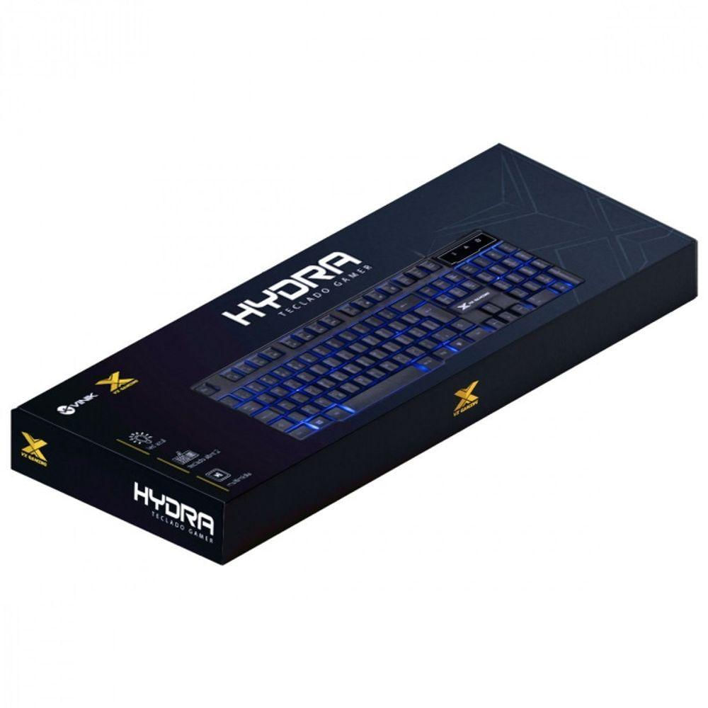 Teclado Gamer Vx Gaming Hydra 107 Teclas + 12 Multimidia Com Led Azul Sensacao Tecla Mecanica-gt700