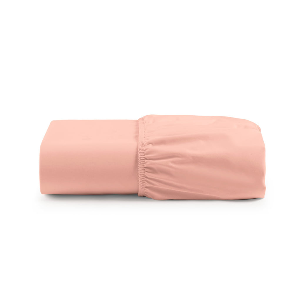 Lençol Solteiro Cintilante Percal 180 Fios 100% Algodão com Elástico - Rosa