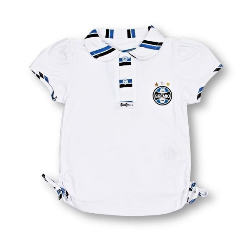 Camisa Polo Infantil Grêmio Feminina Oficial