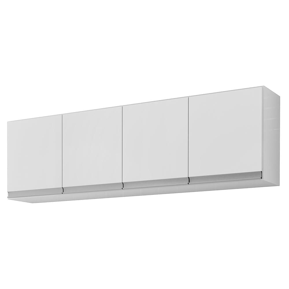 Armário Aéreo 150cm 4 Portas Andréia Branco - AJL Móveis