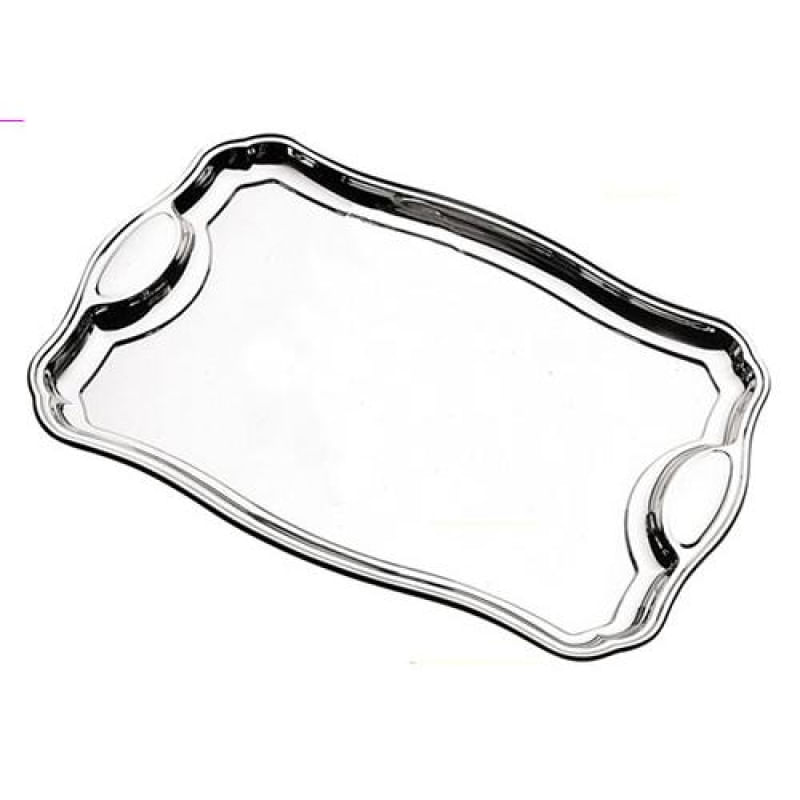 Bandeja Tramontina Classic Retangular em Aço Inox com Alças 49 x 34 cm