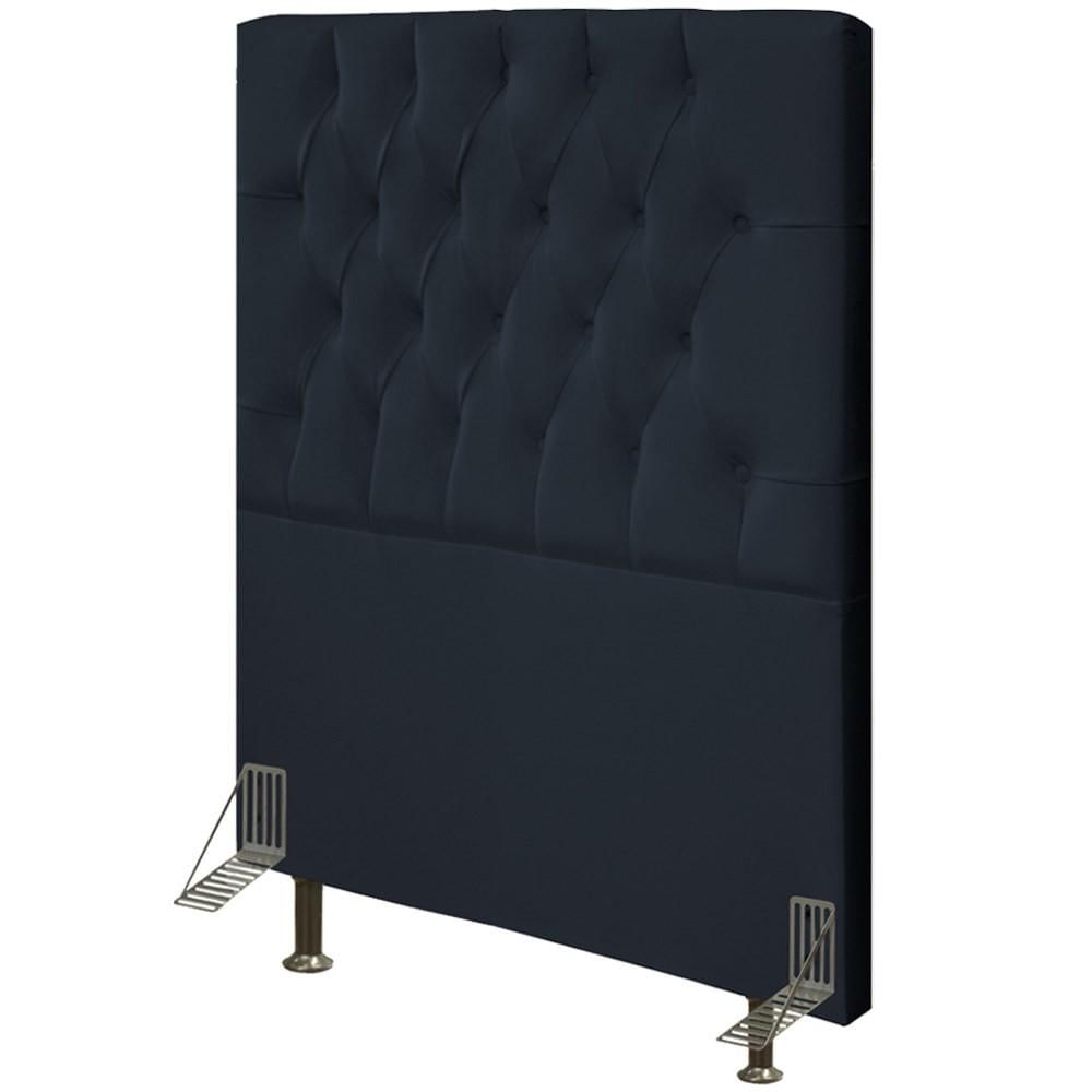 Cabeceira Cama Box Solteiro 90cm Diamante Veludo J02 Preto - Mpozenato