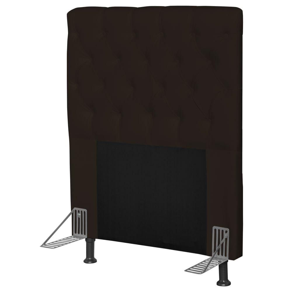Cabeceira Cama Box Solteiro 90cm Cristal Sintético Marrom - JS Móveis