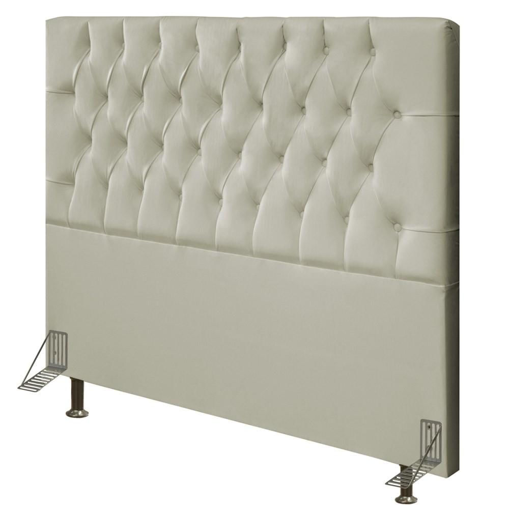 Cabeceira Cama Box Casal 140cm Diamante Sintético J02 Bege - Mpozenato