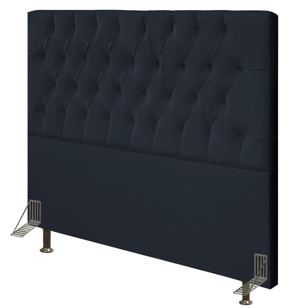 Cabeceira Cama Box Casal 160cm Diamante Sintético J02 Preto - Mpozenato