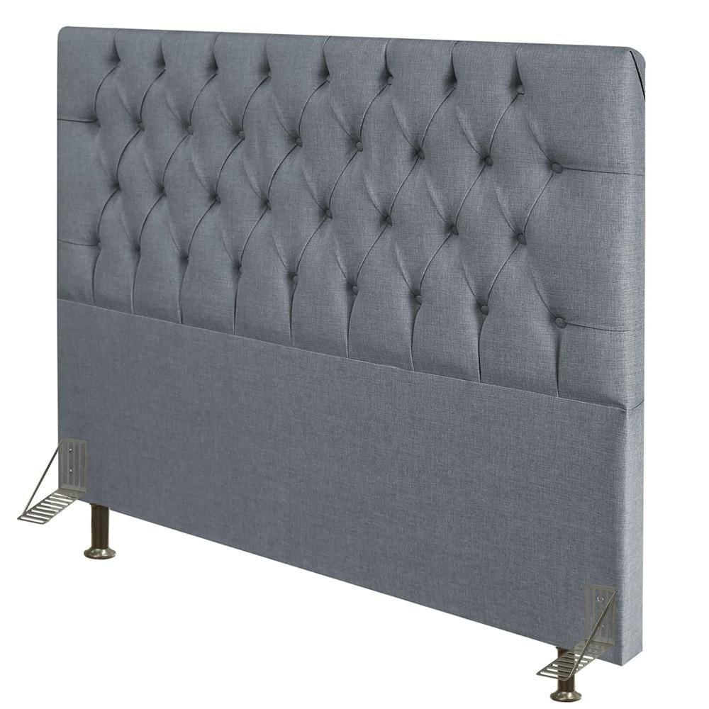 Cabeceira Cama Box Casal 140cm Diamante Linho J02 Cinza - Mpozenato