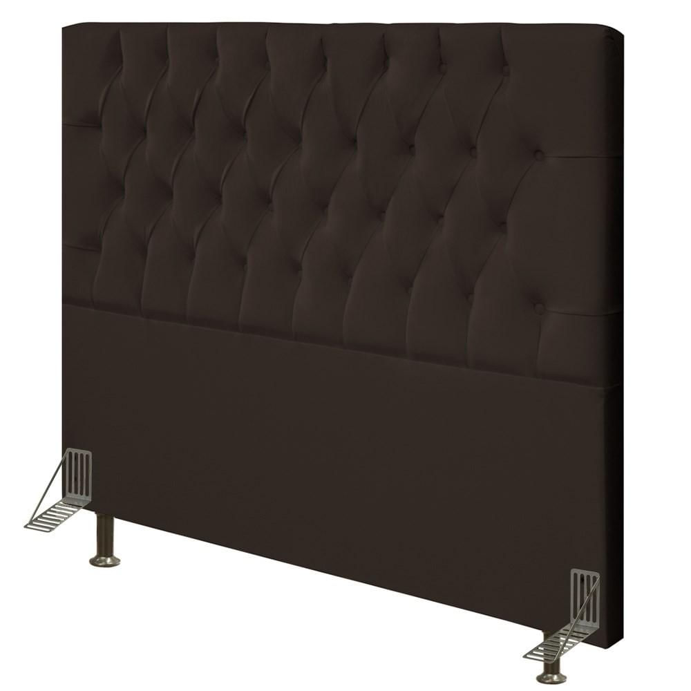 Cabeceira Cama Box Casal Queen 160cm Diamante Veludo J02 Marrom - Mpozenato