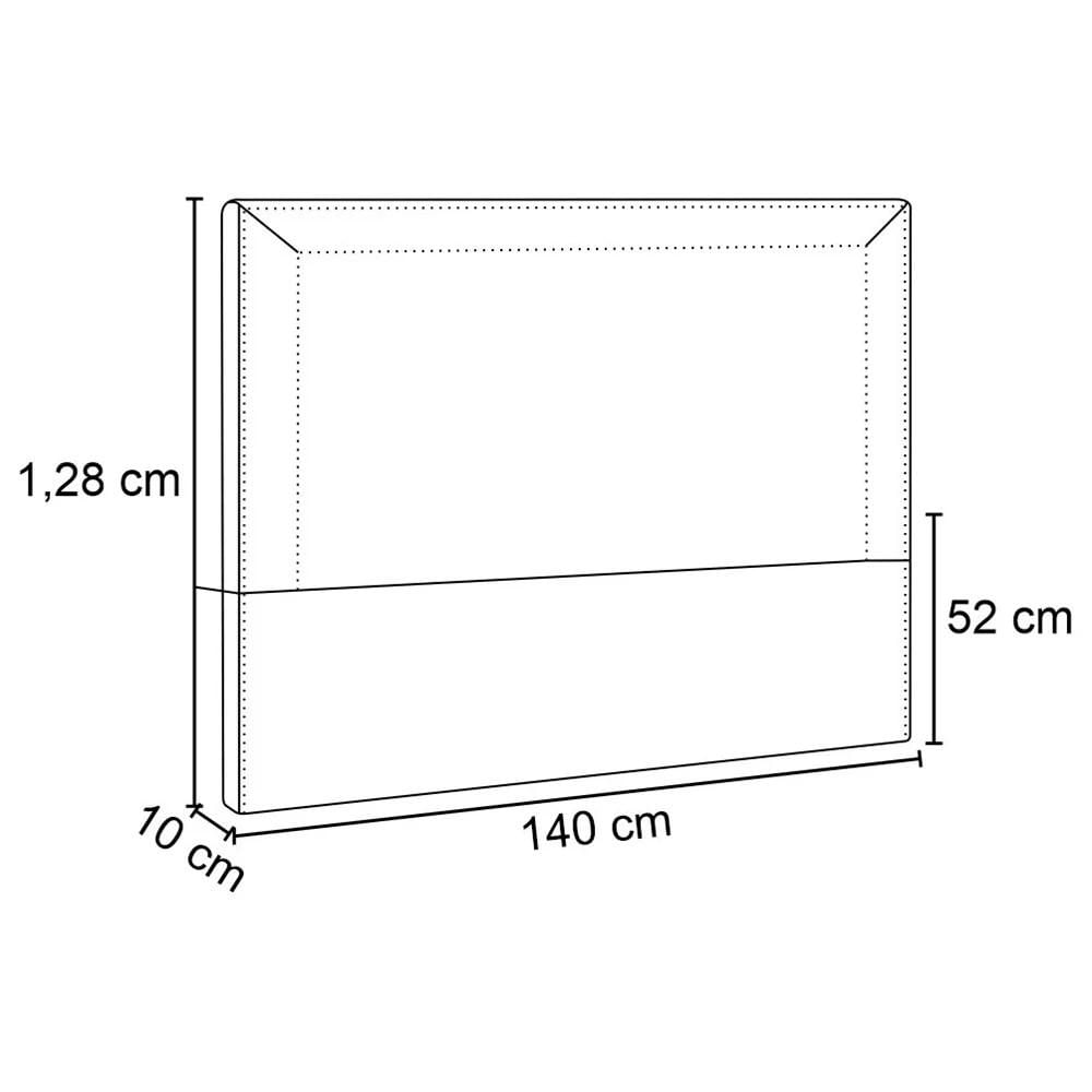 Cabeceira Cama Box Casal 140cm Mali P02 Linho Bege - Mpozenato