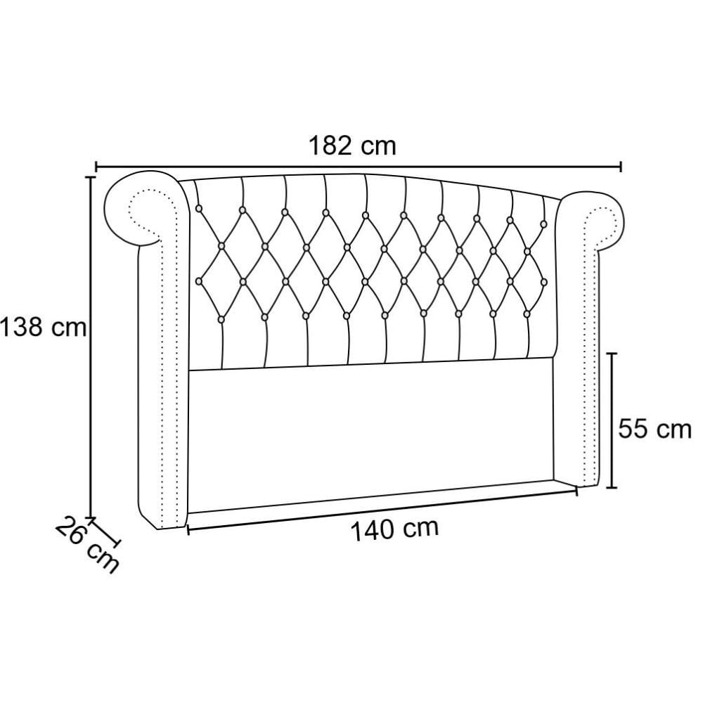 Cabeceira Cama Box Casal 140cm Provença P02 Linho Bege Cru - Mpozenato