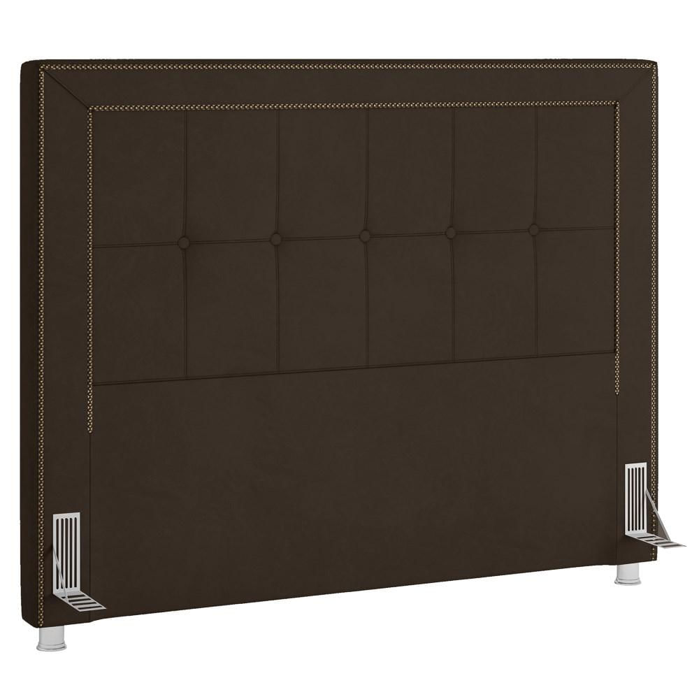 Cabeceira Cama Box Casal 140cm Paolla P02 Veludo Marrom - Mpozenato