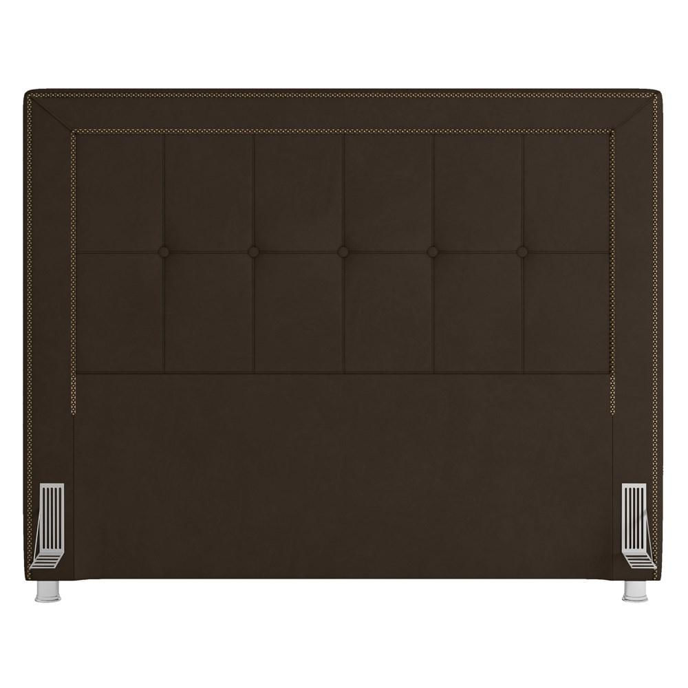 Cabeceira Cama Box Casal 140cm Paolla P02 Veludo Marrom - Mpozenato