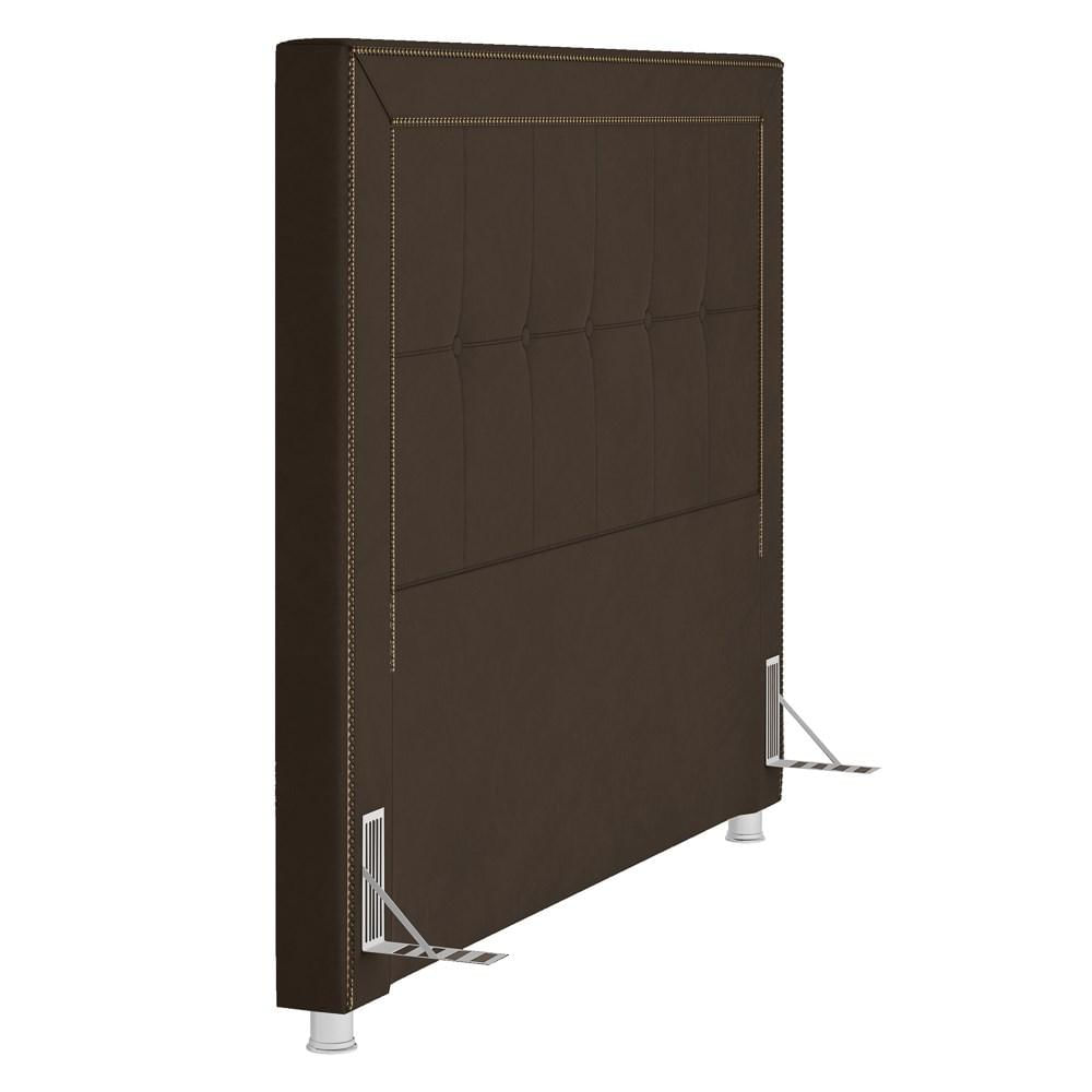 Cabeceira Cama Box Casal 140cm Paolla P02 Veludo Marrom - Mpozenato