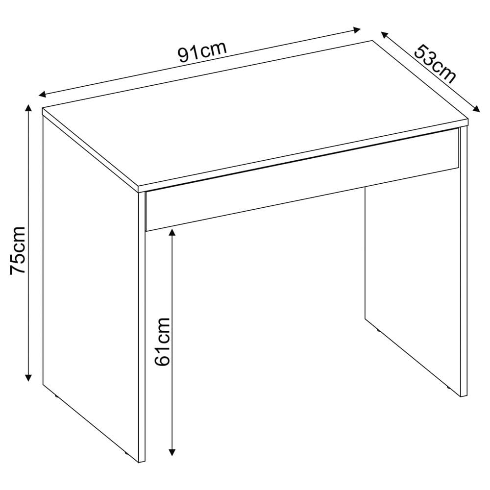 Mesa Para Computador Escrivaninha 1 Gaveta Facility D02 Branco - Mpozenato