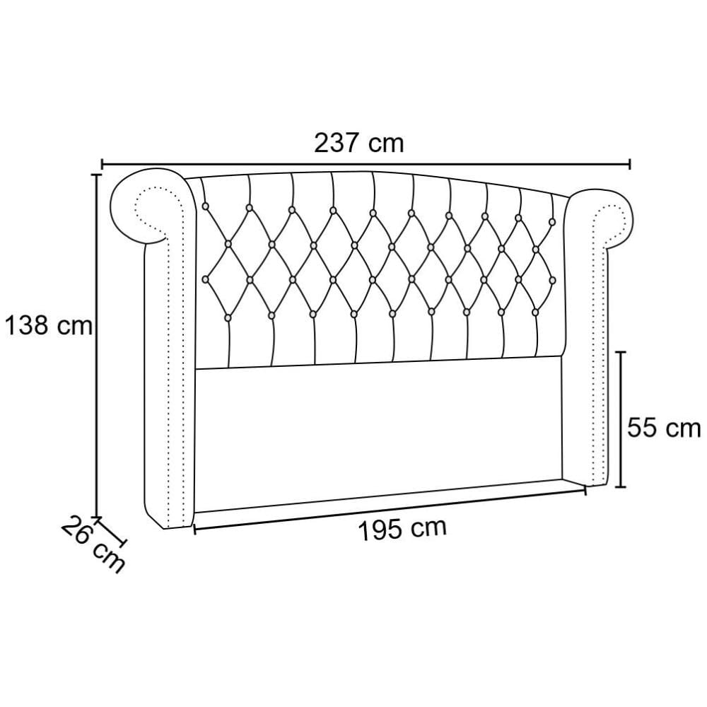 Cabeceira Cama Box Casal King 195cm Provença com Calçadeira Vêneto P02 Veludo Azul Marinho - Mpozenato