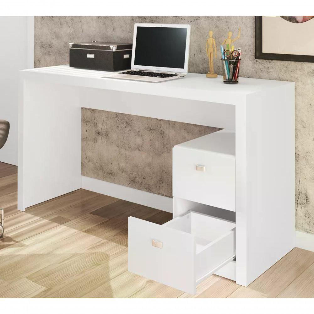 Mesa Para Computador / Escritorio 2 Gavetas Me4130 Branco