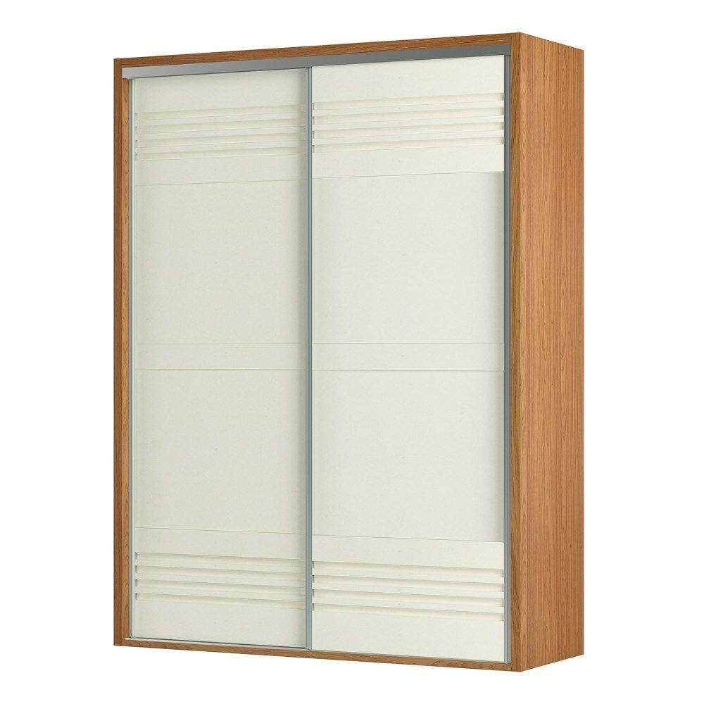 Guarda Roupa Solteiro 179Cm 2 Portas De Correr 100% Mdf Tw601 Freijó/Off White