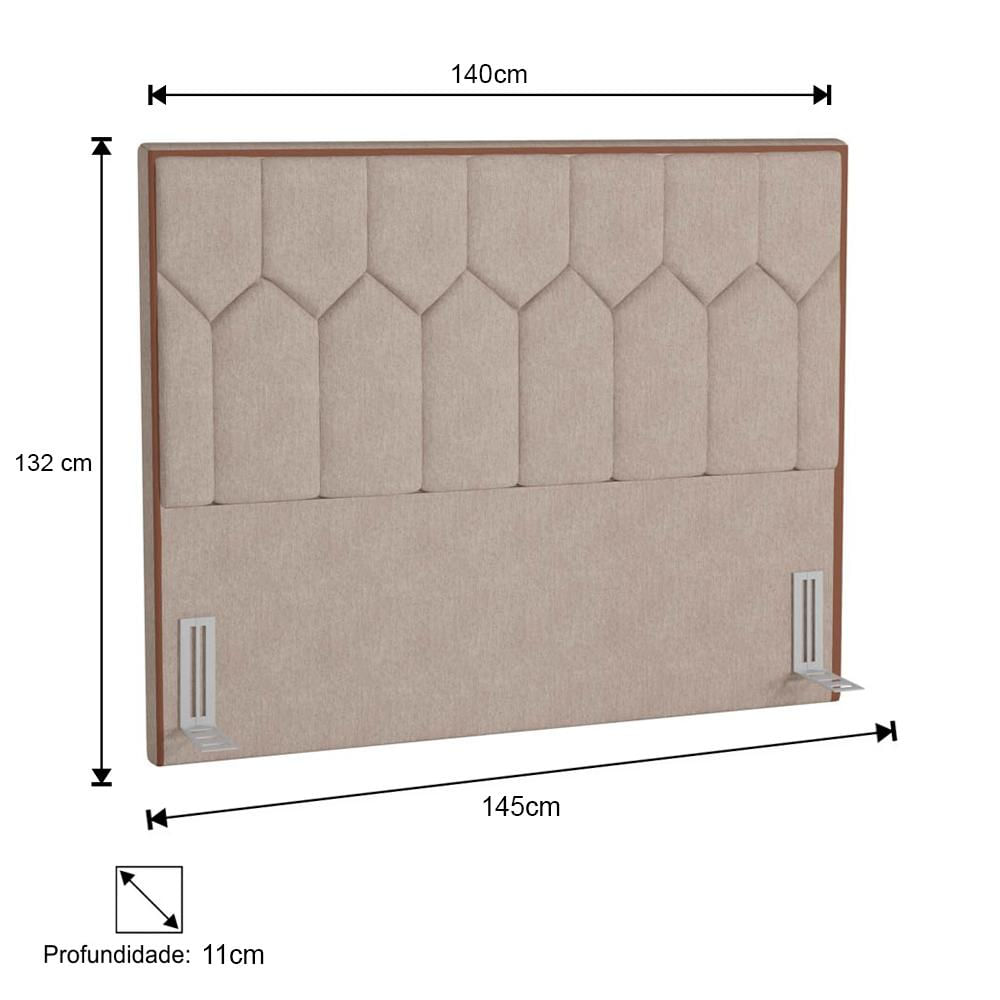 Cabeceira Cama Box Casal 140cm Órion P02 Linho Areia - Mpozenato