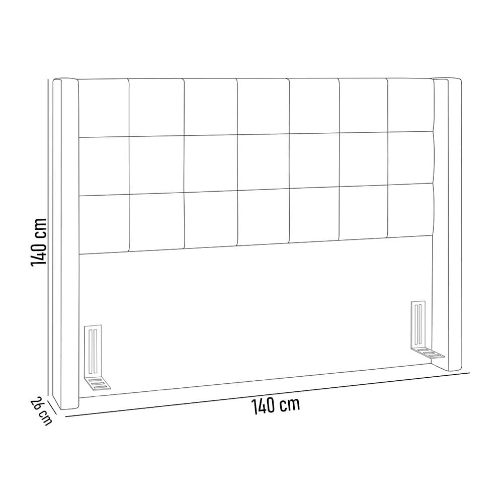 Cabeceira Cama Box Casal 140cm Pisa P02 Bouclé Cru - Mpozenato