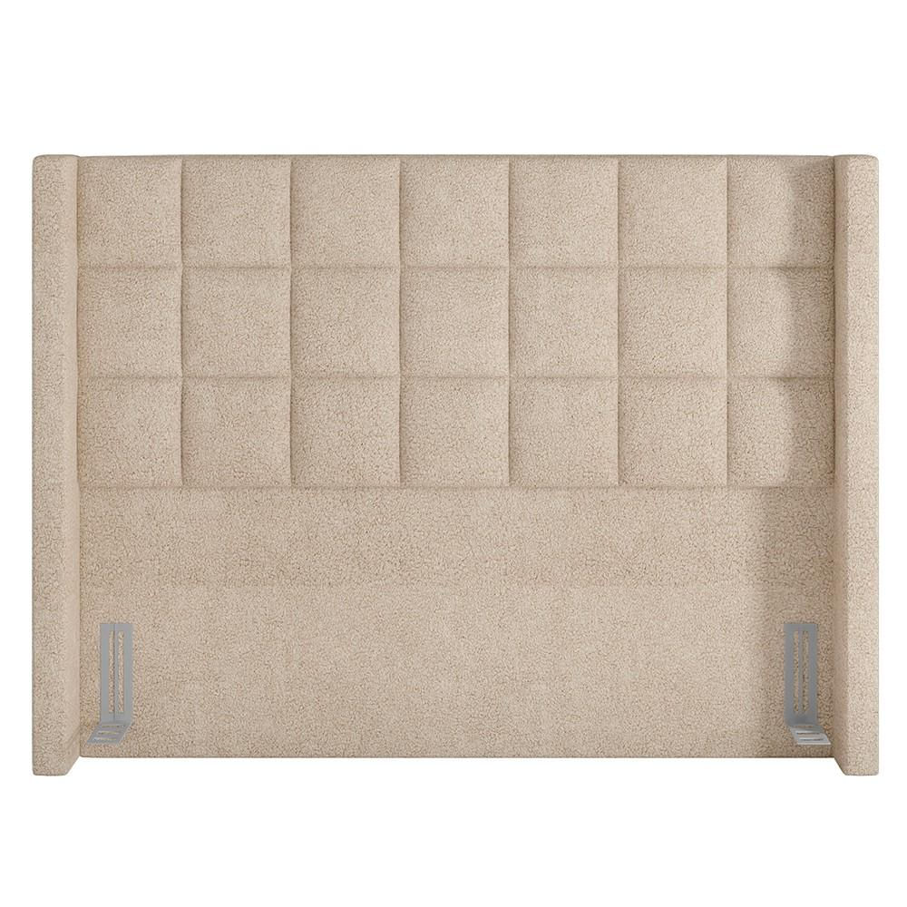 Cabeceira Cama Box Casal 140cm Pisa P02 Bouclé Bege - Mpozenato